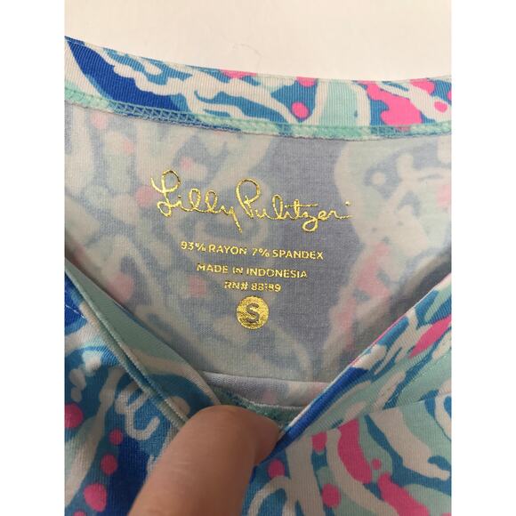 Lilly Pulitzer UPF 50+ Sophie Bay Blue Pink Starfish Beachside Vacation - Picture 5 of 11